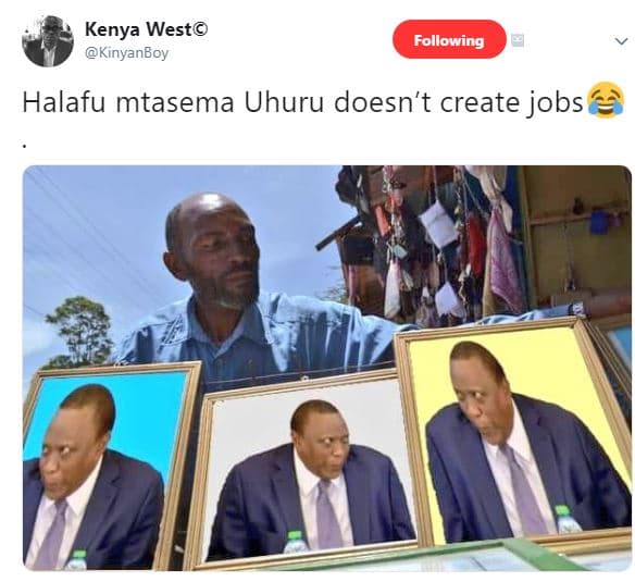 Kenya west kinyanboy following halafu mtasema uhuru doesn't create jobs