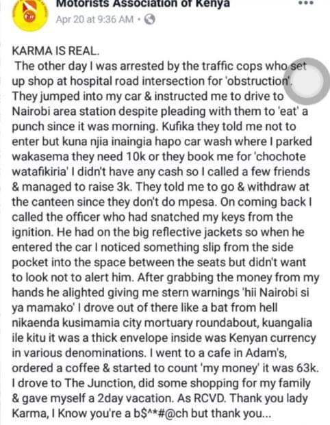 Ororısts assoclation orkenya apr 20 at 9.36 am karma is real. the other day was