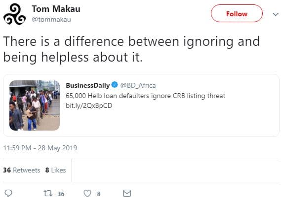 Tom makau tommakau follow there is a difference between ignoring and being helpl