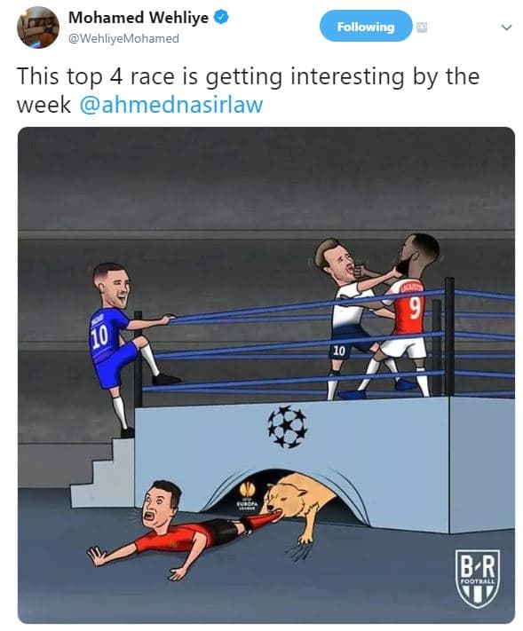 Mohamed wehliye wehliyemohamed following this top 4 race is getting interesting