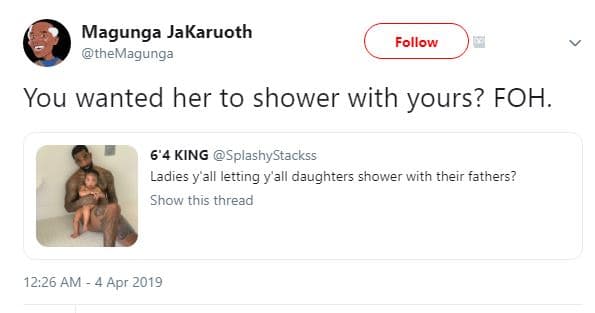 Magunga jakaruoth themagunga follow you wanted her to shower with yours? foh. 6'