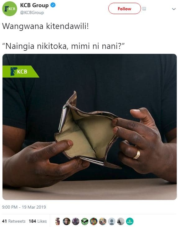 Kcb group fekcb kcbgroup follow wangwana kitendawili! 'naingia nikitoka, mimi ni