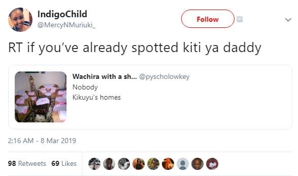 Indigochild mercynmuriuki follow rt if you've already spotted kiti ya daddy wach