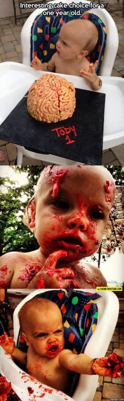 Interestingcake choice for a one year old. via themetapicturecom memes com