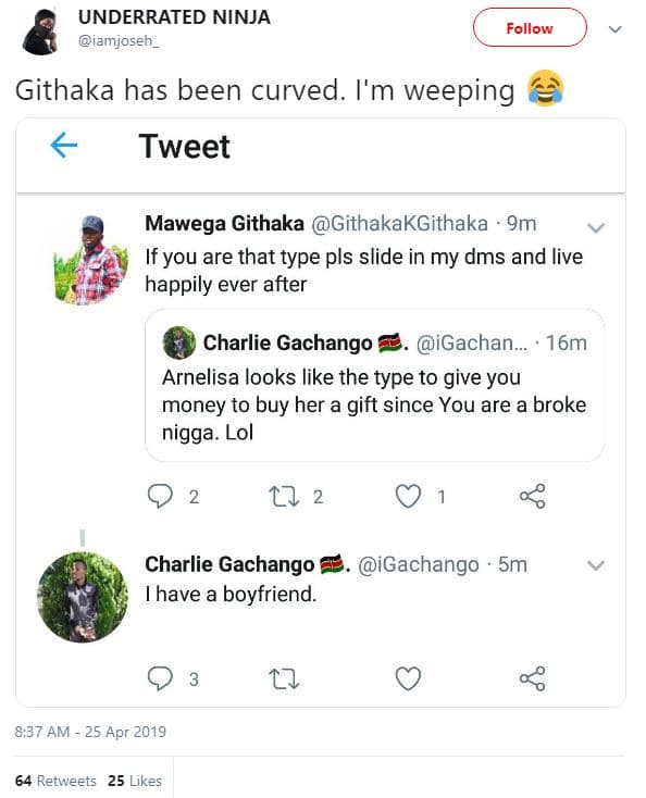 Underrated ninja iamjoseh _ follow githaka has been curved. i'm weeping tweet ma
