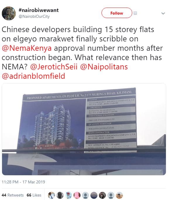 Nairobiwewant nairobiourcity follow chinese developers building 15 storey flats