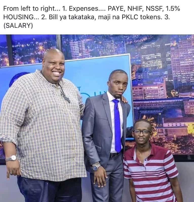 From left to right. 1. expenses._ paye, nhif, nssf, 1.5 housing. 2 bill ya takat