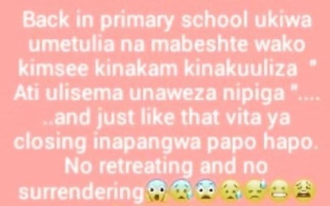 Backin primary schoolukiwa umetulha na mabeshte wako kimsee kinakam kinakuulhza