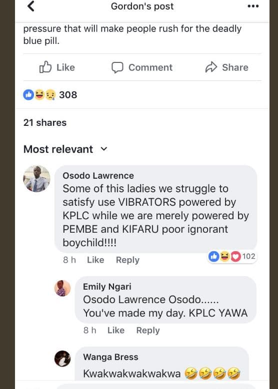 Gordon's post pressure that will make people rush for the deadly blue pill. like