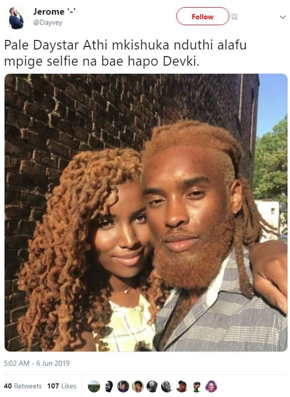 Jerome dayvey follow pale daystar athi mkishuka nduthi alafu mpige selfie na bae