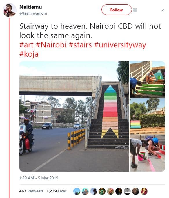 Naitiemu teshinyanjom follow stairway to heaven nairobi cbd will not look the sa