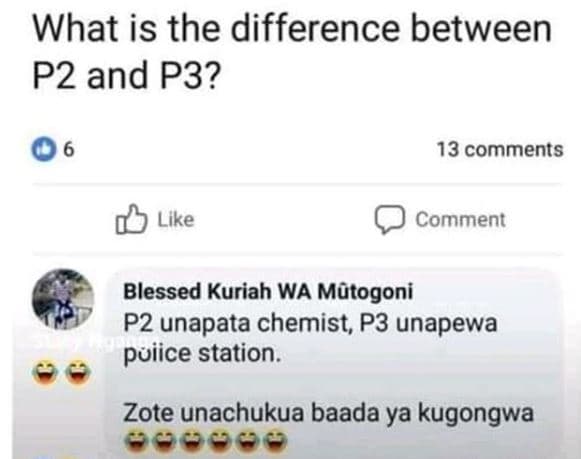 What is the difference between p2 and p3? 13 comments like comment blessed kuria