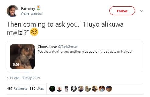 Kimmy she_yambui follow then coming to ask you huyo alikuwa mwizi? chooselove tu