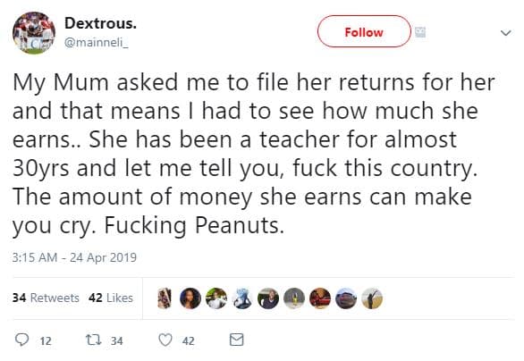 Dextrous mainneli _ follow my mum asked me to file her returns for her and that