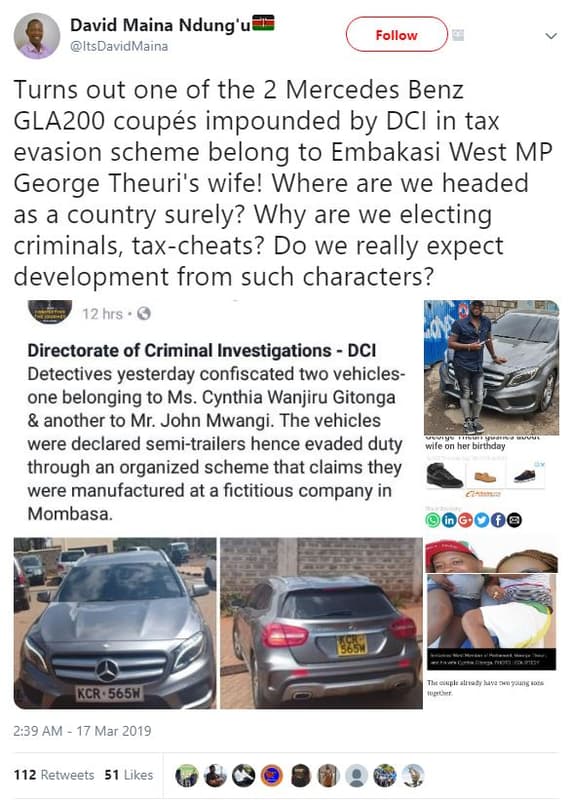 David maina ndung'ui itsdavidmaina follow turns out one of the 2 mercedes benz g