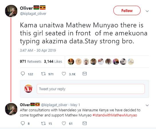 Oliver kiplagat_oliver follow kama unaitwa mathew munyao there is this girl seat