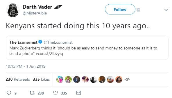 Darth vader misteralbie follow kenyans started doing this 10 years ago. the econ