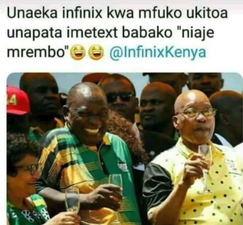 Unaeka infinix kwa mfuko ukitoa unapata imetext babako niaje mrembo infinixkenya