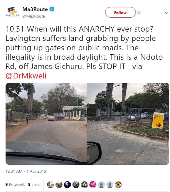 Ma3route oute ma3route follow 10.31 when will this anarchy ever stop? lavington