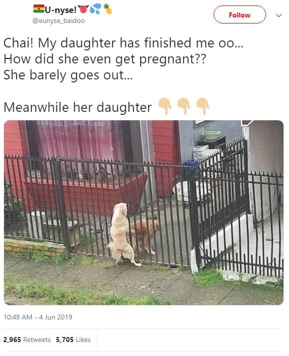 'unyse! eunyse_baidoo follow chai! my daughter has finished me 0o. how did she e