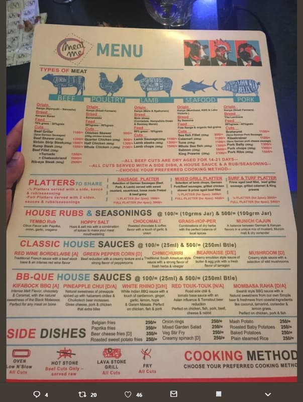 Meo menu types of meat rbilt befe oraln pquliry daon amb seafood outoun rork cuu