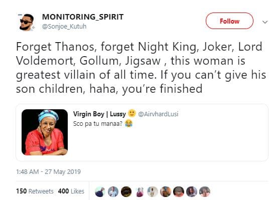 Monitoring_spirit ssonjoe_kutuh follow forget thanos, forget night king, joker,