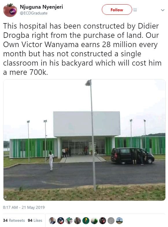 Njuguna nyenjeri ecdgraduate follow this hospital has been constructed by didier