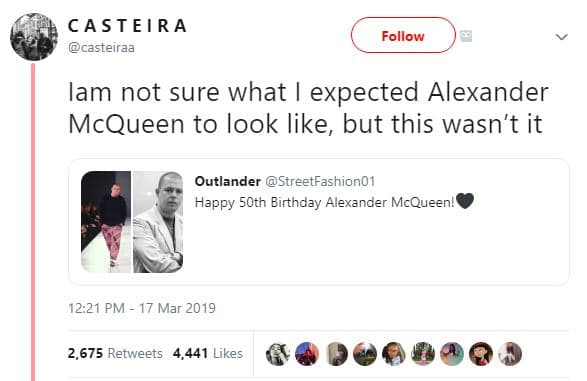 Casteira casteiraa follow lam not sure what expected alexander mcqueen to look l