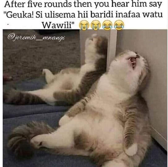 After five rounds then you hear him say geuka' si ulisema hii baridi inafaa watu