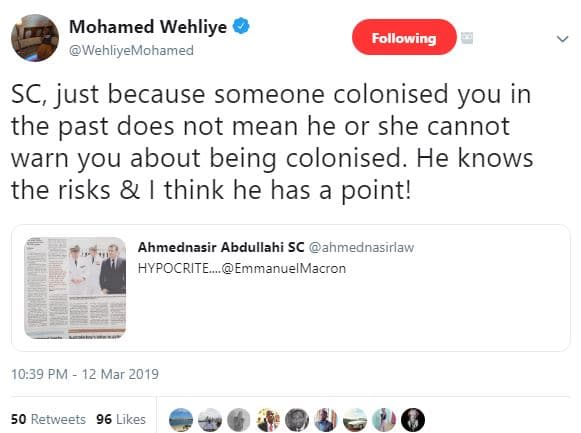 Mohamed wehliye wehliyemohamed following sc, just because someone colonised you