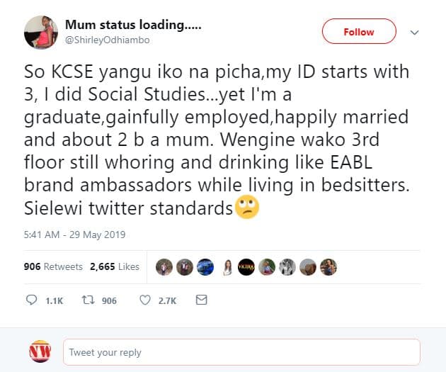 Mum status loading. shirleyodhiambo follow so kcse yangu iko na picha,my id star