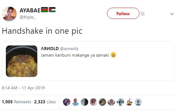 Ayabae friple follow handshake in one pic aamold arnwillz jamani karibuni makang