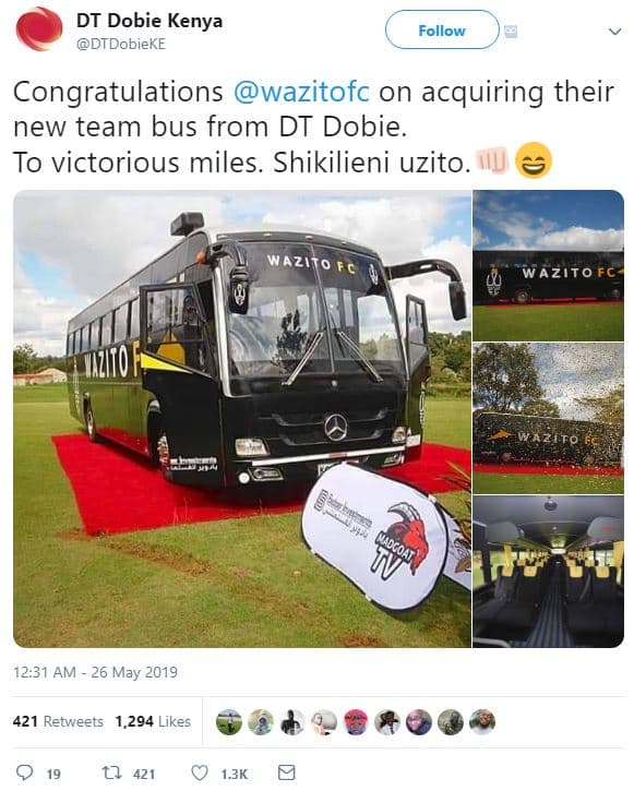 Dt dobie kenya dtdobieke follow congratulations wazitofc on acquiring their new