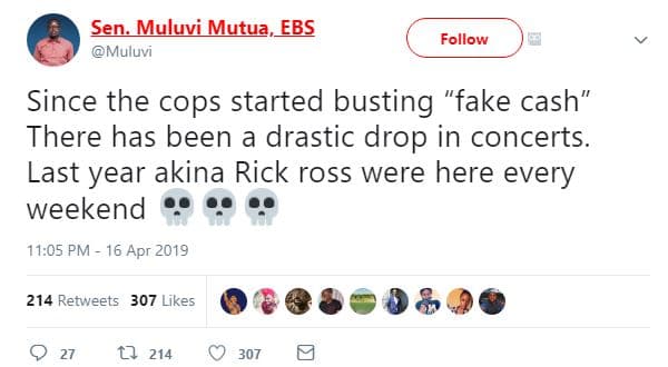 Sen_muluvimutua._ebs muluvi follow since the cops started busting fake cash ther