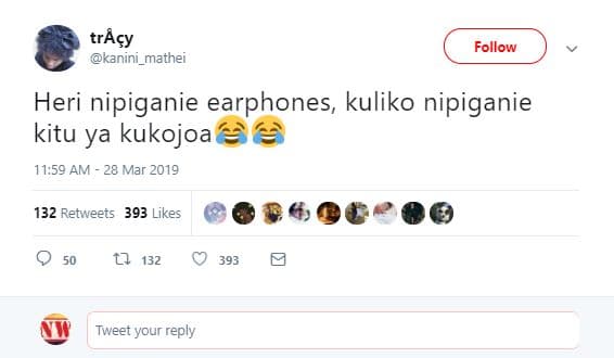 Trçy kanini_mathei follow heri nipiganie earphones, kuliko nipiganie kitu ya kuk