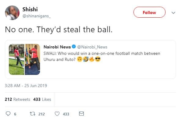 Shishi shinanigans follow no one. they'd steal the ball. nairobi news nairobi_ne