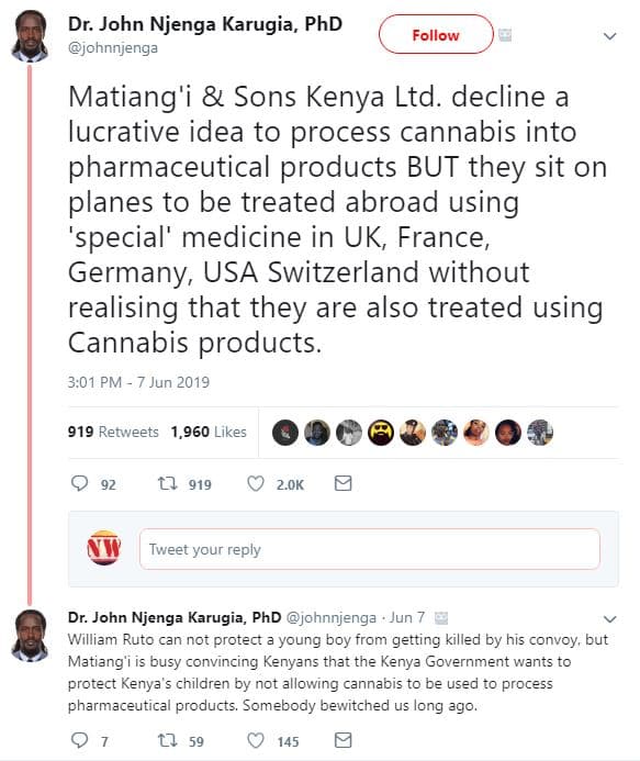 Dr. john njenga karugia, phd johnnjenga follow matiang'i sons kenya ltd. decline