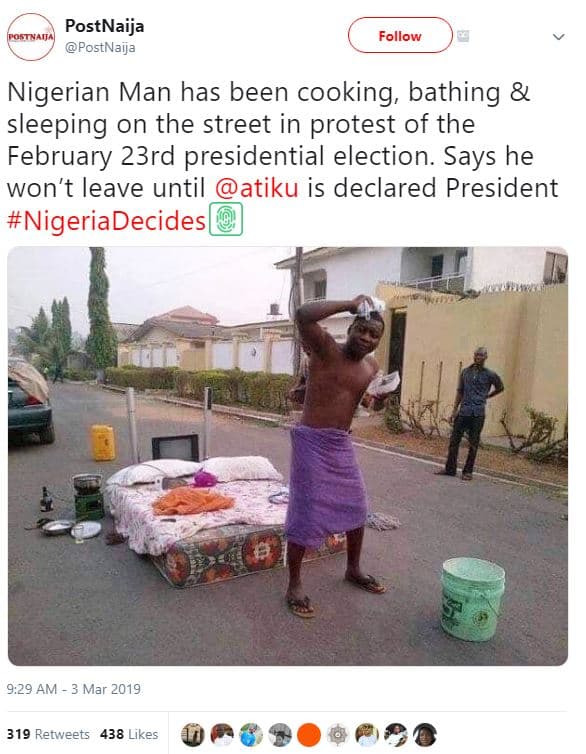 Postnaija postnaija follow nigerian man has been cooking, bathing sleeping on th