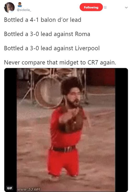 Following sickolia bottled a 41 balon dor lead bottled a 30 lead against roma bo