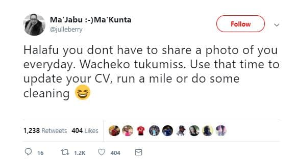 Ma'jabu ma'kunta ulleberry follow halafu you dont have to share photo of you eve