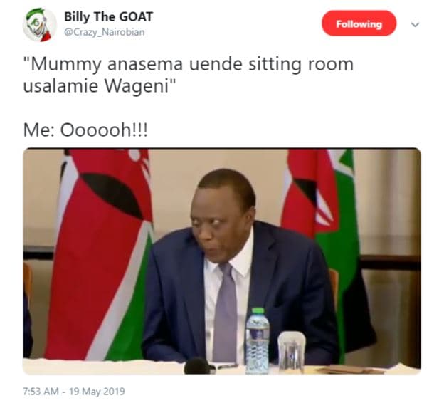 Billy the goat crazy_nairobian following mummy anasema uende sitting room usalam