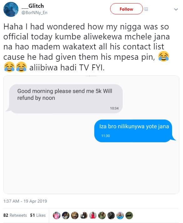 Glitch bornny_en follow haha had wondered how my nigga was so official today kum