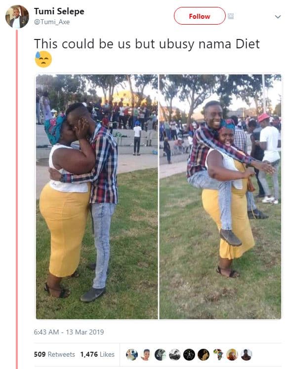 Tumi selepe tumi_axe follow this could be us but ubusy nama diet 6,43 am 13 mar