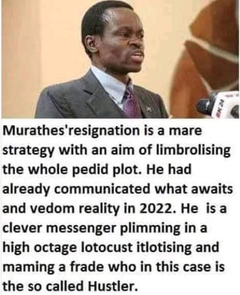 Murathes'resignation is a mare strategy with an aim of limbrolising the whole pe