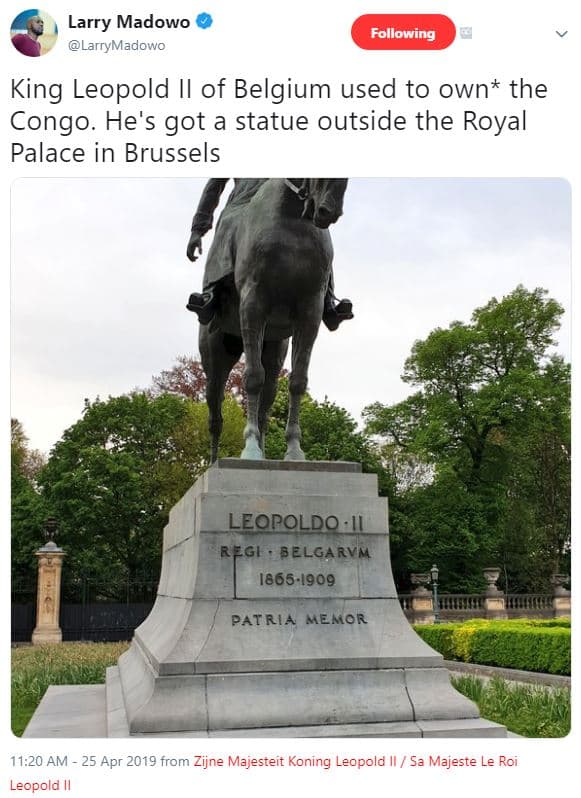 Larry madowo larrymadowo following king leopold il of belgium used to own the co