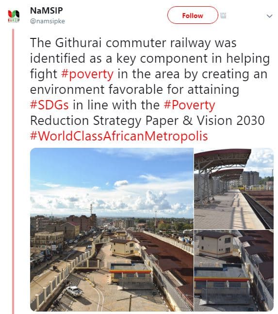 Namsip namsipke follow the githurai commuter railway was identified as a key com