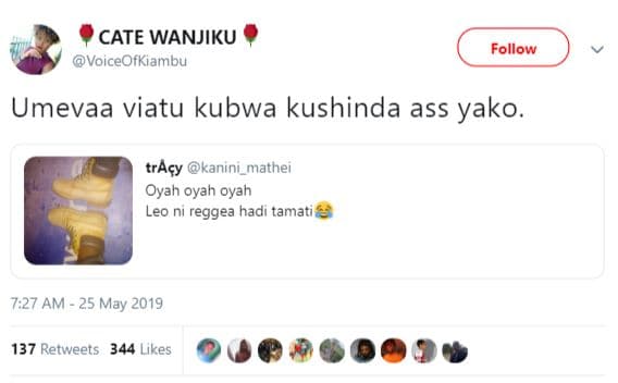 Cate wanjiku voiceofkiambu follow umevaa viatu kubwa kushinda ass yako. tr çy ka