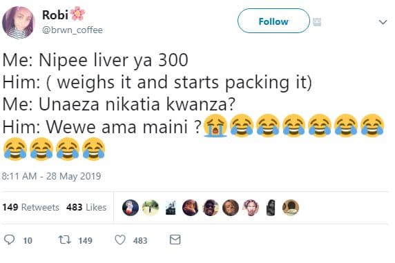 Robi brwvn coffee follow me nipee liver ya 300 him weighs it and starts packing