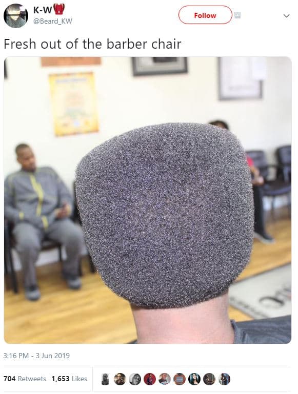 Kw beard_kw follow fresh out of the barber chair 3,16 pm 3 jun 704 retweets 1,65
