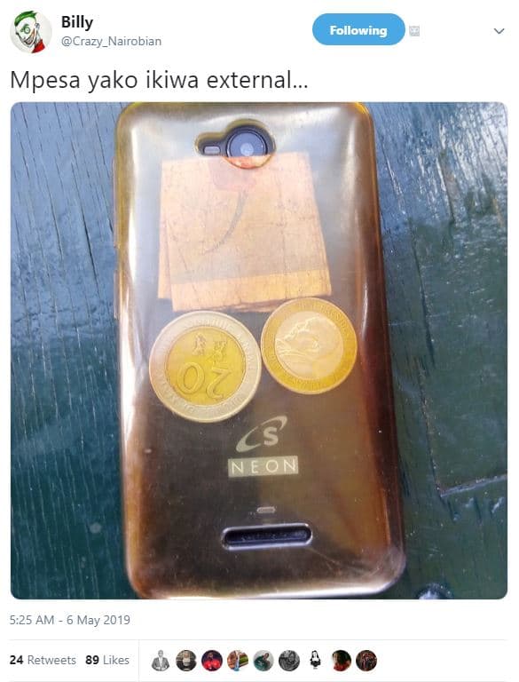 Billy crazy_nairobian following mpesa yako ikiwa external. cs neon 5.25 am may 2